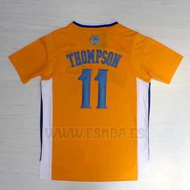 Camiseta Manga Corta Golden State Warriors Klay Thompson #11 Amarillo
